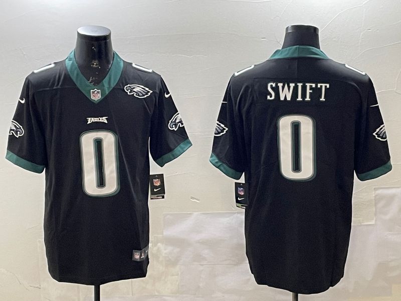 Men Philadelphia Eagles #0 Swift Black Second generations 2025 Nike Vapor Limited NFL Jersey style 4